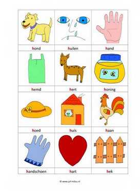 Leren lezen H woordkaartjes
