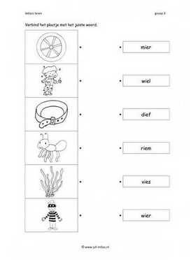 Leren lezen - Ie woord verbinden 1