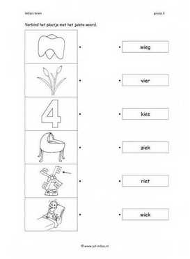 Leren lezen - Ie woord verbinden 2