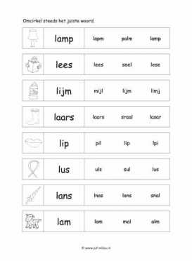 Leren lezen - L juiste woord 2