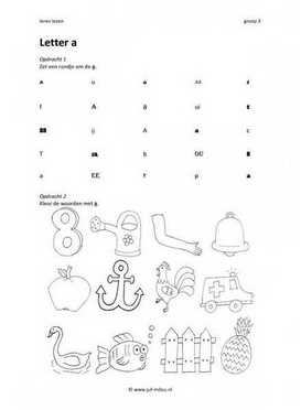 Leren lezen Letter a