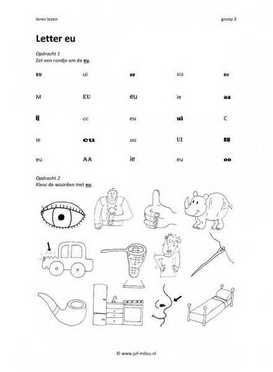 Leren lezen - Letter eu
