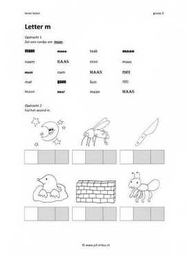 Leren lezen Letter m 2