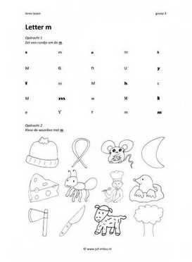 Leren lezen Letter m