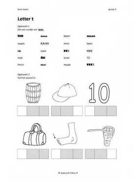 Leren lezen Letter t 2