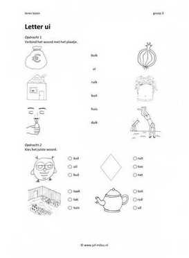 Leren lezen Letter ui 3