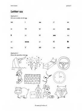 Leren lezen - Letter uu
