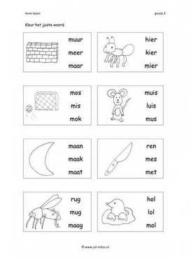 Leren lezen M 3 woorden 1