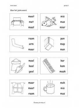 Leren lezen - M 3 woorden 2