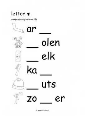 Leren lezen M stempelen
