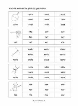 Leren lezen - N juiste woord 3