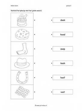 Leren lezen - Oe woord verbinden 2