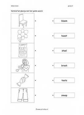 Leren lezen - Oe woord verbinden 3