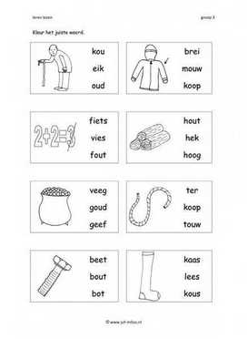 Leren lezen Ou 3 woorden 1