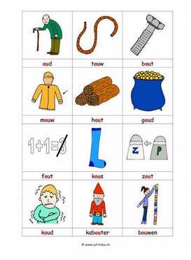 Leren lezen Ou woordkaartjes