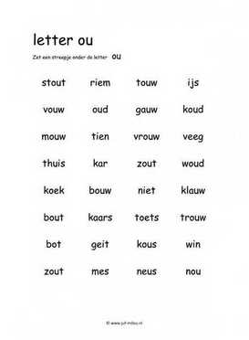 Leren lezen Ou zoeken in woord