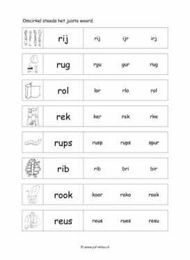 Leren lezen - R juiste woord 2