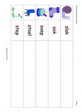 Leren lezen - S woorden stempelen 1