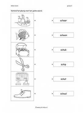 Leren lezen - Sch woord verbinden 1