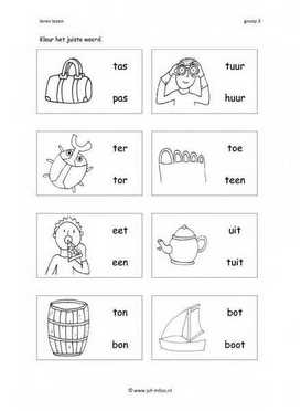 Leren lezen T 2 woorden 1