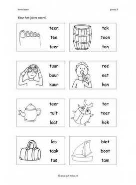 Leren lezen T 3 woorden 1
