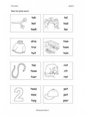 Leren lezen T 3 woorden 2