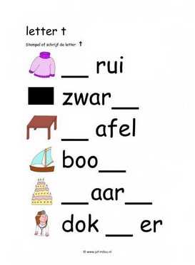 Leren lezen T stempelen