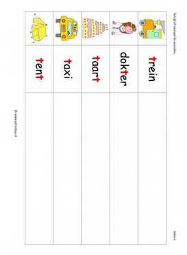 Leren lezen T woorden stempelen 2