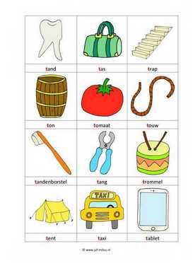 Leren lezen T woordkaartjes 2