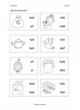 Leren lezen Ui 2 woorden 1