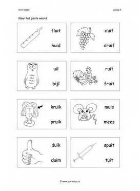 Leren lezen Ui 2 woorden 2