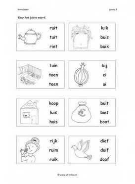 Leren lezen Ui 3 woorden 1