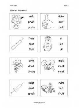 Leren lezen Ui 3 woorden 2