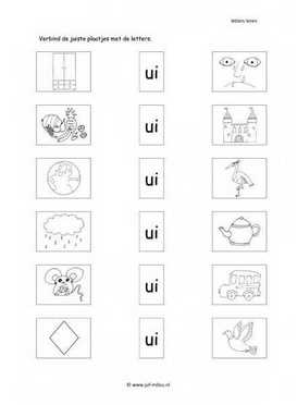Leren lezen Ui letter verbinden 1