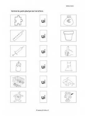 Leren lezen Ui letter verbinden 2