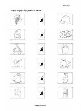 Leren lezen Ui letter verbinden 3