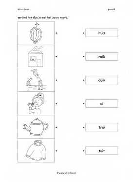 Leren lezen - Ui woord verbinden 2