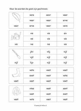 Leren lezen - V juiste woord 3