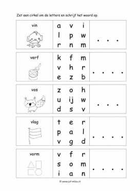 Leren lezen - V juiste woord 4