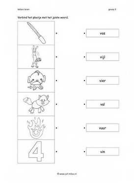 Leren lezen - V woord verbinden 2