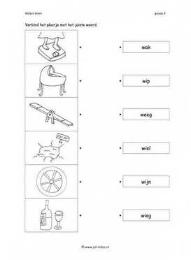 Leren lezen - W woord verbinden 1