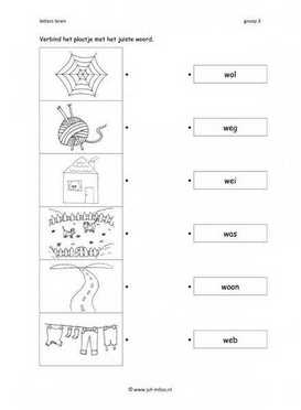 Leren lezen - W woord verbinden 2