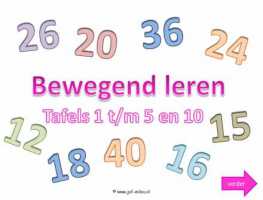 Digibord - Bw. leren tafel 1 tm 5 en 10 langzaam 1