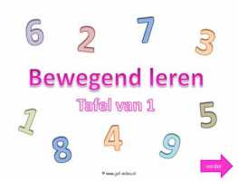 Digibord - Bewegend leren tafel van 1 langzaam