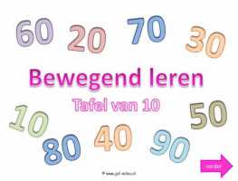 Digibord - Bewegend leren tafel van 10 langzaam