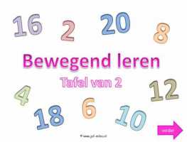 Digibord - Bewegend leren tafel van 2 langzaam