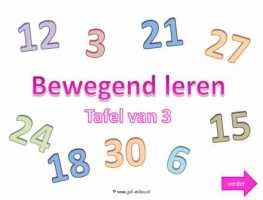 Digibord - Bewegend leren tafel van 3 langzaam