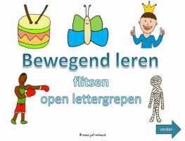 Digibord - Woord flitsen open lettergrepen