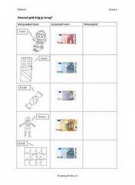 Cito - rekenen - geld - Wisselgeld 01