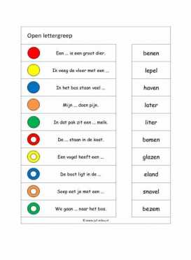 Knijpkaarten Open lettergreep